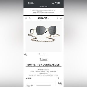 Chanel rare butterfly sunglasses